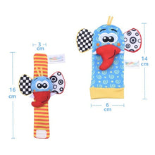 0-12 Months Baby Toy Baby Rattles Toys Animal Socks Wrist Strap +Rattle Kids Foot Socks Bug Wrist Strap Baby Socks Pacifier Toys