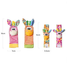 0-12 Months Baby Toy Baby Rattles Toys Animal Socks Wrist Strap +Rattle Kids Foot Socks Bug Wrist Strap Baby Socks Pacifier Toys