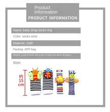 0-12 Months Baby Toy Baby Rattles Toys Animal Socks Wrist Strap +Rattle Kids Foot Socks Bug Wrist Strap Baby Socks Pacifier Toys