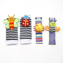 0-12 Months Baby Toy Baby Rattles Toys Animal Socks Wrist Strap +Rattle Kids Foot Socks Bug Wrist Strap Baby Socks Pacifier Toys