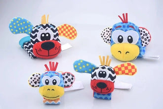 0-12 Months Baby Toy Baby Rattles Toys Animal Socks Wrist Strap +Rattle Kids Foot Socks Bug Wrist Strap Baby Socks Pacifier Toys