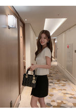 Clothland Women Stylish White Black Blouse