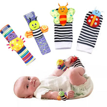 0-12 Months Baby Toy Baby Rattles Toys Animal Socks Wrist Strap +Rattle Kids Foot Socks Bug Wrist Strap Baby Socks Pacifier Toys