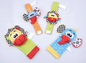 0-12 Months Baby Toy Baby Rattles Toys Animal Socks Wrist Strap +Rattle Kids Foot Socks Bug Wrist Strap Baby Socks Pacifier Toys