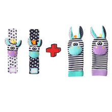 0-12 Months Baby Toy Baby Rattles Toys Animal Socks Wrist Strap +Rattle Kids Foot Socks Bug Wrist Strap Baby Socks Pacifier Toys