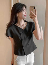 Clothland Women Stylish White Black Blouse